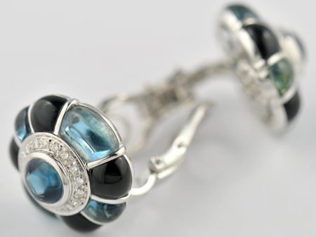 18K White Gold Ring and Earring Set