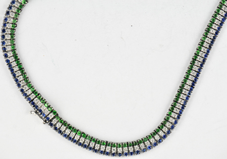 18K White Gold Necklace and Bracelet Set