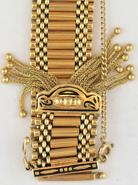 14K Yellow Gold Buckle Watch and Earring Set