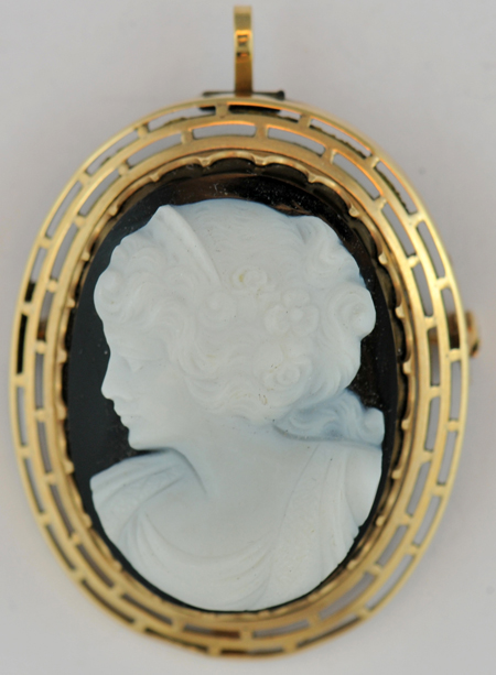 Group of Yellow Gold Cameo Pins/Pendants