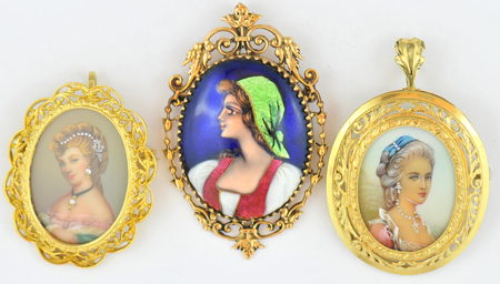 Three Portrait Pendants