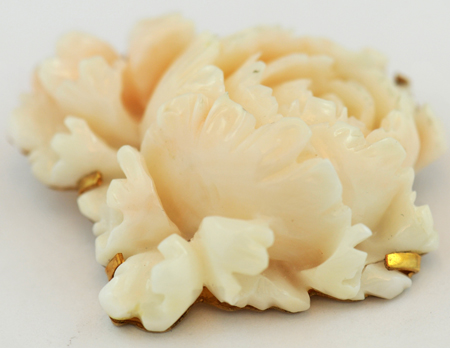 Group of 14K Yellow Gold Coral Jewelry