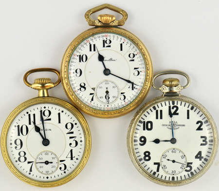 Eight 21-Jewel Men’s Pocket Watches 