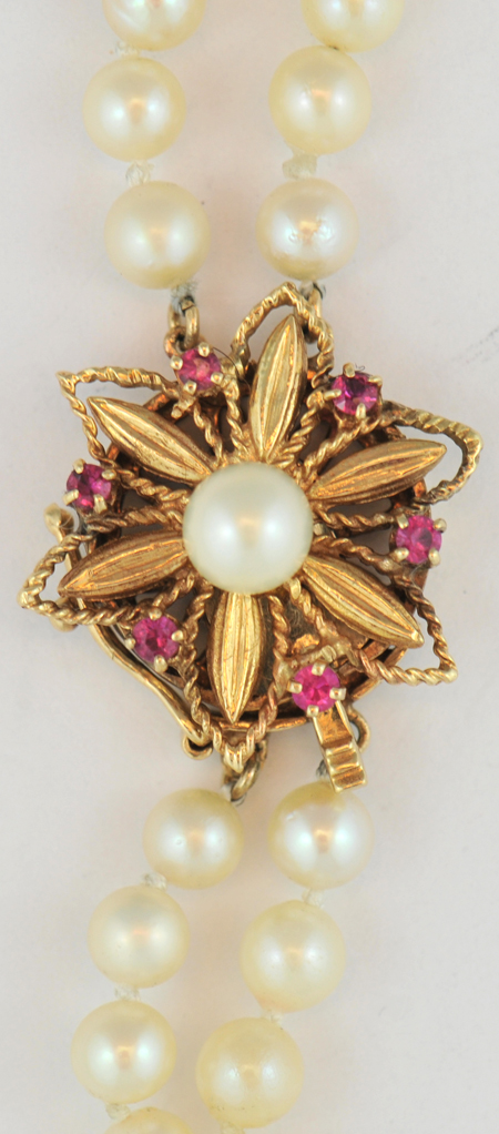 14K Yellow Gold Set of Pearl Necklaces and Bracelet 