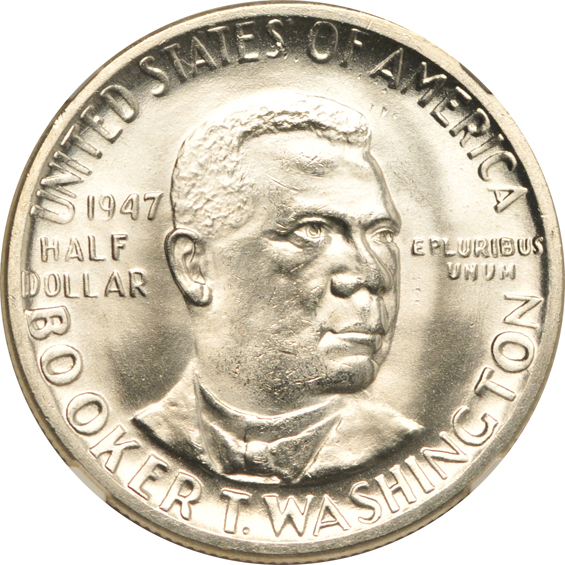 Five GEM Booker T. Washington half-dollars certified by NGC, all CAC.