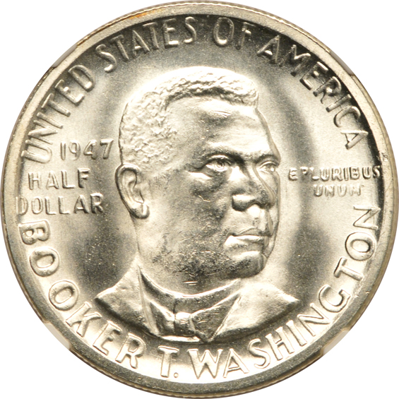 Five GEM Booker T. Washington half-dollars certified by NGC, all CAC.