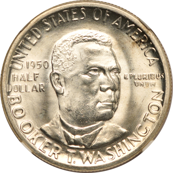 Five GEM Booker T. Washington half-dollars certified by NGC, all CAC.