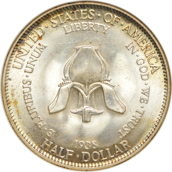 1923-S Monroe MS-62, 1925 Stone Mountain MS-66, and a 1938 New Rochelle MS-65, all NGC CAC