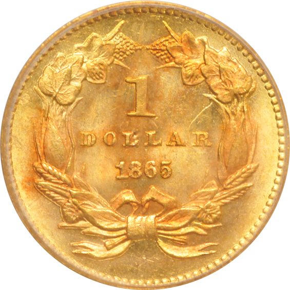 1865 PCGS MS-65 (green label) CAC