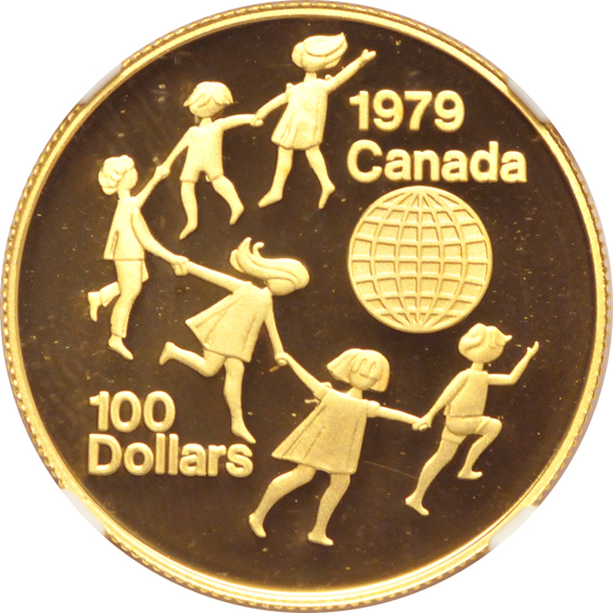 World - Five Year of the Child gold coins certified by NGC