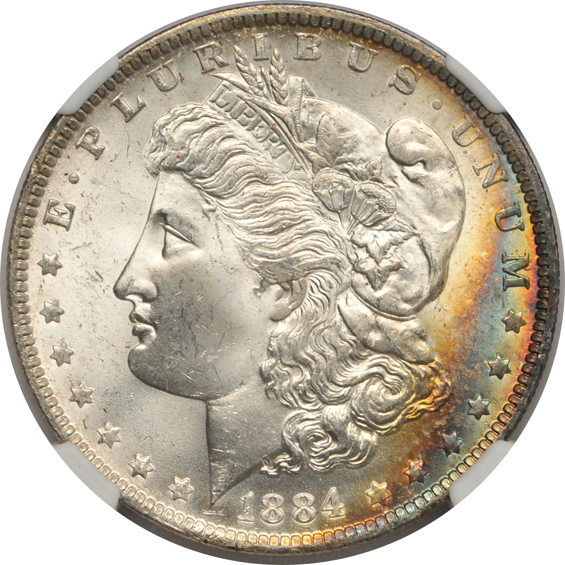 1884-O, 1900-O, and a 1921-D, all NGC MS-65 CAC