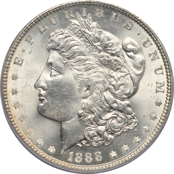 1883, plus two 1888, all three PCGS MS-65 CAC