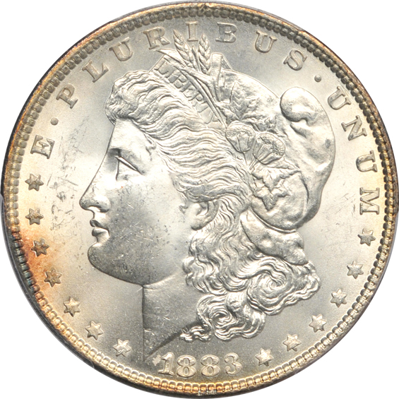 1883, plus two 1888, all three PCGS MS-65 CAC