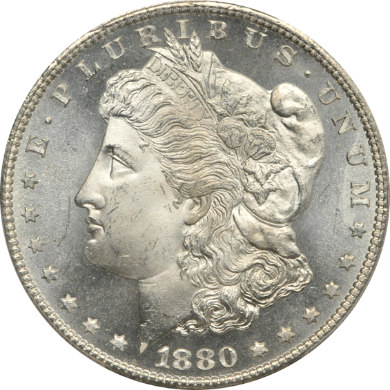 1879-S MS-65, 1880-S MS-66, and an 1898-O MS-64, all PCGS CAC