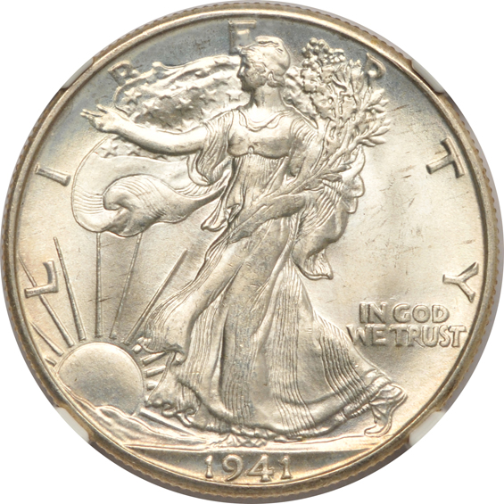 1935 MS-65, 1941-D MS-65+, and a 1945 MS-65, all NGC CAC