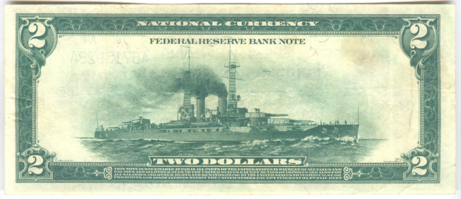 1918 $2 Boston Battleship - VF