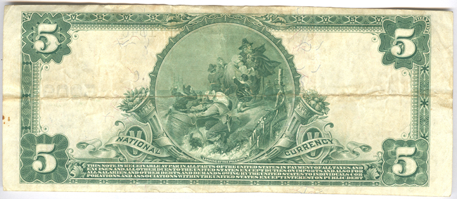 1902 $5 Blue Seal - Fairfield, IL Charter #5009 - VF/rust stains