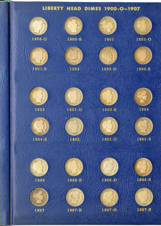 Scotsman Auction Co. - Lot #390 - Complete collection of Barber dimes ...