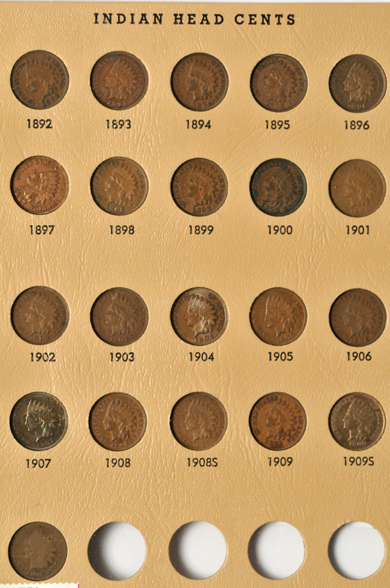 Nearly complete collection of Flying Eagle and Indian Head cents in a Dansco 7101 album