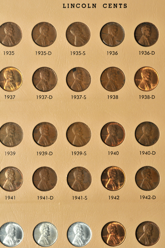 Complete collection of Lincoln cents, through 2011, in a Dansco 7100 album