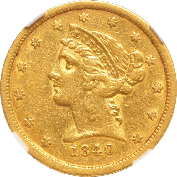 1840-O, 1849-C, and an 1852-C, all NGC XF detail, as described