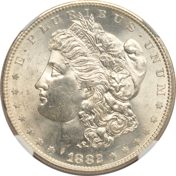 Two 1881-S, and an 1882-S, all NGC MS-65+ CAC