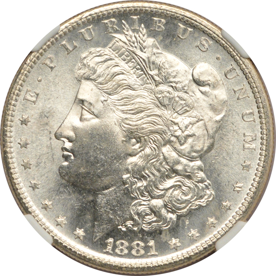 Two 1881-S, and an 1882-S, all NGC MS-65+ CAC