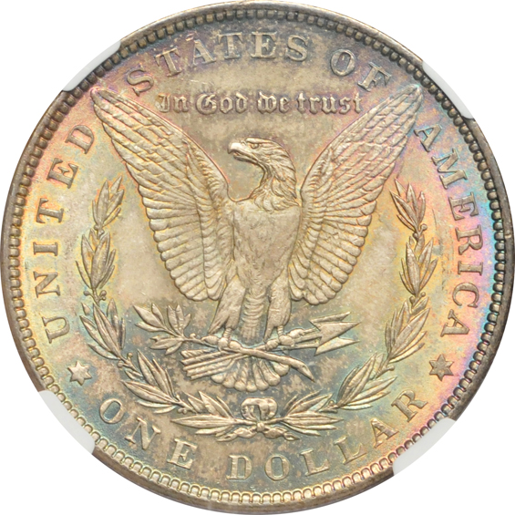 1879-S MS-64, 1887 MS-64, and an 1887 MS-65, all NGC CAC