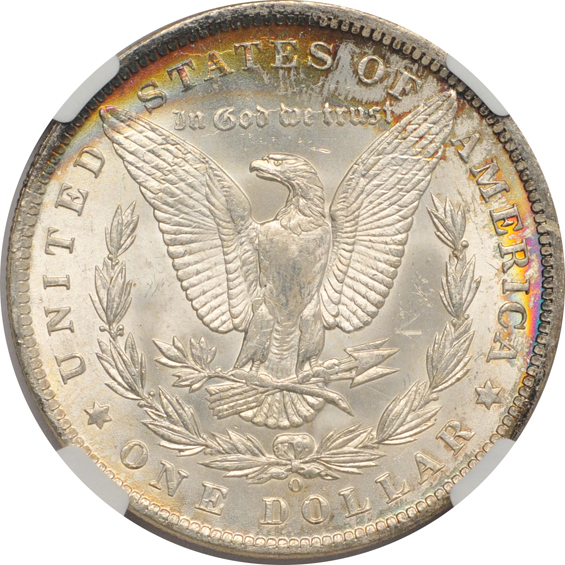 Six Morgan silver dollars certified MS-64 by NGC