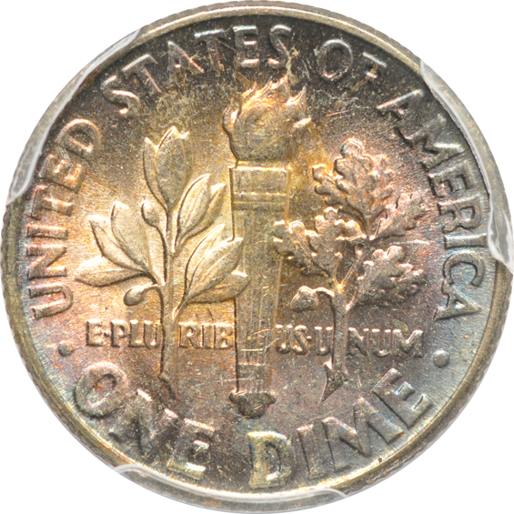 Six Gem Roosevelt dimes certified by PCGS