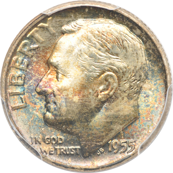 Six Gem Roosevelt dimes certified by PCGS