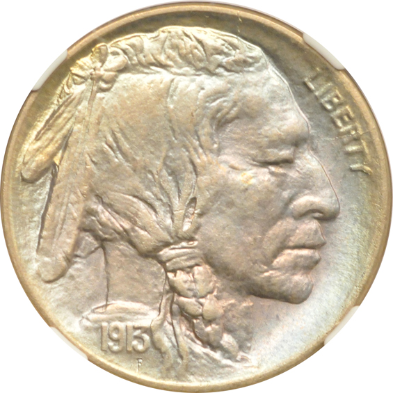 Four Uncirculated Buffalo nickels certified by NGC, all CAC