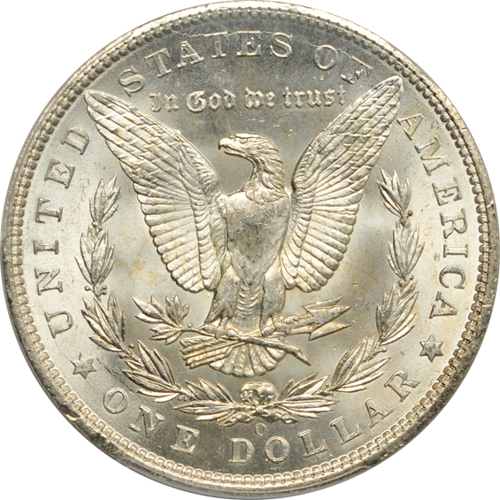 1882-CC MS-63, 1892-CC XF-45, and a 1904-O MS-65, all PCGS