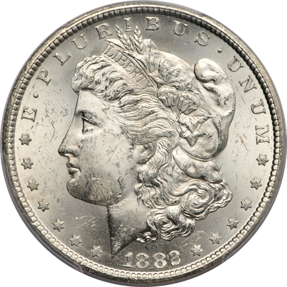 1882-CC MS-63, 1892-CC XF-45, and a 1904-O MS-65, all PCGS