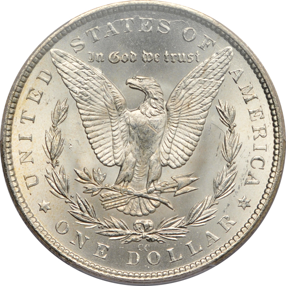 1882-CC MS-63, 1892-CC XF-45, and a 1904-O MS-65, all PCGS