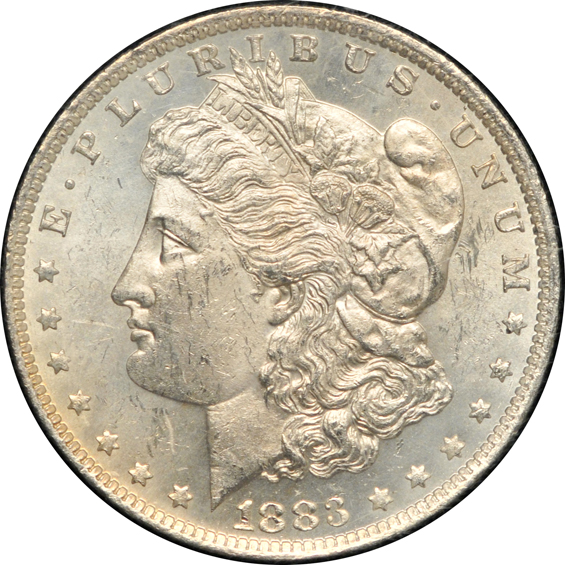 1883-O GSA MS-62, 1884-CC GSA MS-63, and an 1885-CC GSA MS-63, all NGC