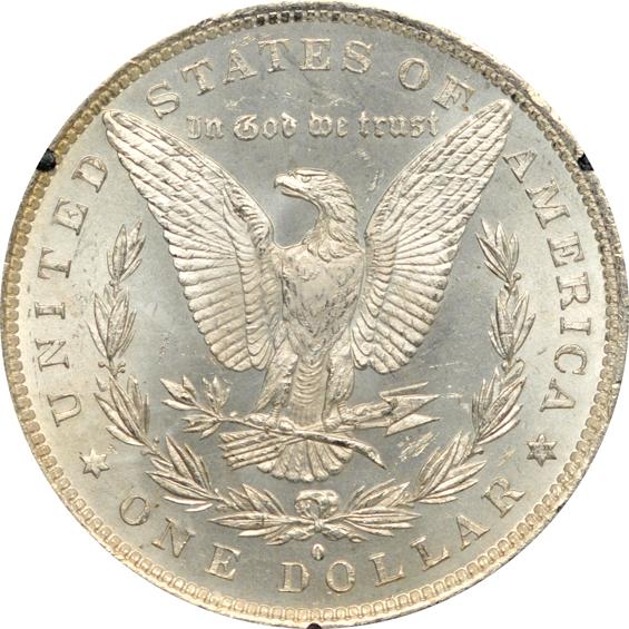 1883-O GSA MS-62, 1884-CC GSA MS-63, and an 1885-CC GSA MS-63, all NGC