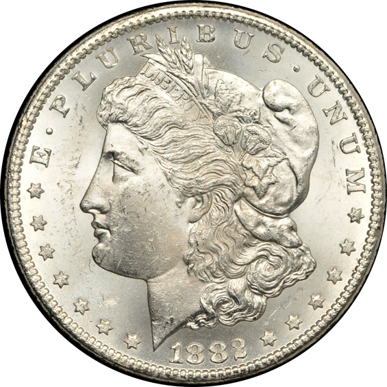 Six GSA Carson City Morgan silver dollars, 1800-CC through 1885-CC