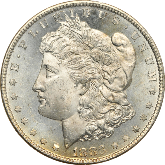 Six GSA Carson City Morgan silver dollars, 1800-CC through 1885-CC