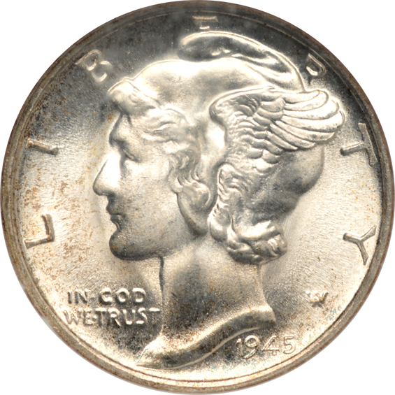 1926-D Standing Liberty quarter PCGS MS-63, plus eight certified dimes