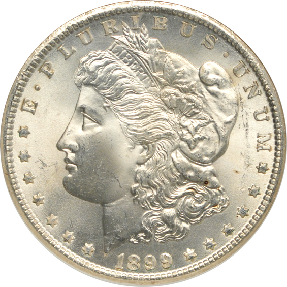 Ten certified Uncirculated Morgan silver dollars