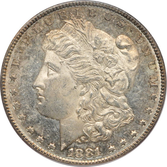 Ten certified Uncirculated Morgan silver dollars