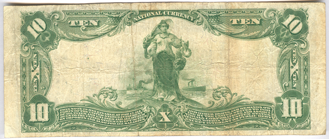 1902 $10 Blue Seal - Centralia, MO Charter #6875 - VF