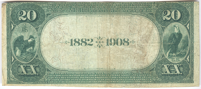 1882 $20 Date Back - Columbia, MO Charter #1770 - VF