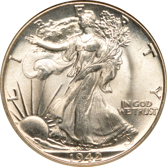 1935 MS-65, 1936 MS-66, and a 1942 MS-66, all NGC