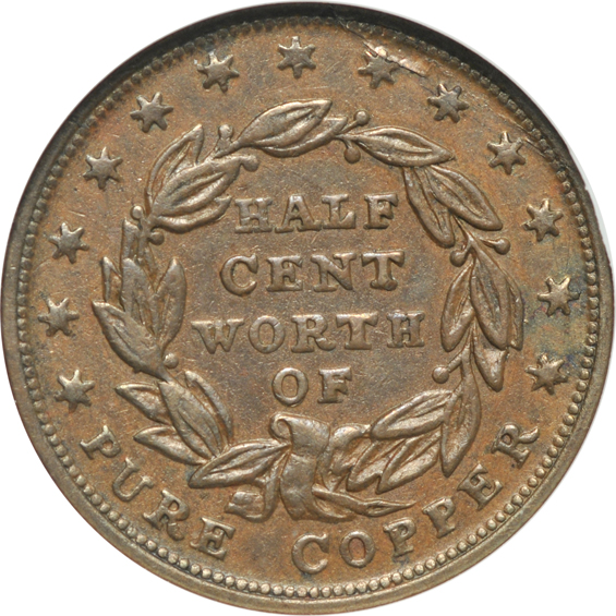 1837 Hard Times HT-73 ANACS AU-50