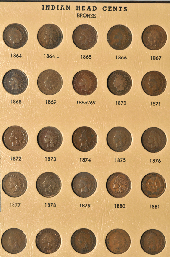 Complete Dansco 7101 collection of Flying Eagle and Indian Head cents