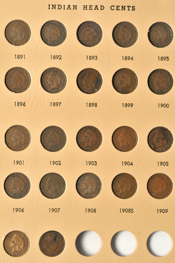 Complete Dansco 7101 collection of Flying Eagle and Indian Head cents