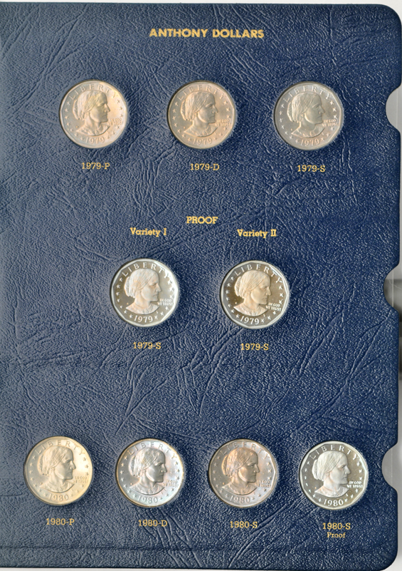 Partial collection of Kennedy half-dollars, plus collection of Jefferson nickels, SBA dollars, Sacajawea dollars, and Eisenhower dollars, in five albums