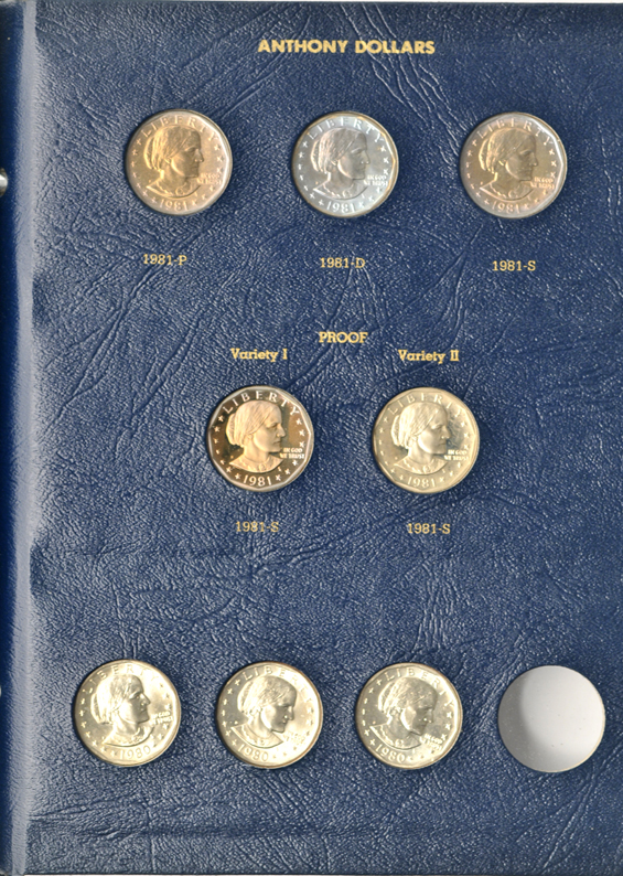 Partial collection of Kennedy half-dollars, plus collection of Jefferson nickels, SBA dollars, Sacajawea dollars, and Eisenhower dollars, in five albums